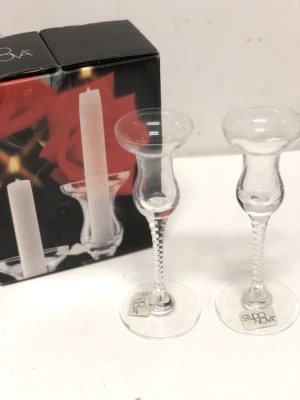 Brand New Studio Nova 2 Set Candle Stick Crystal Stem Holder Clear  - Image 1 of 4