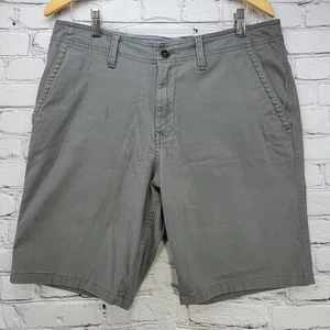 Lucky Brand Shorts Mens Sz 33 Gray Flat Front 9" Inseam Flaw - Picture 1 of 16