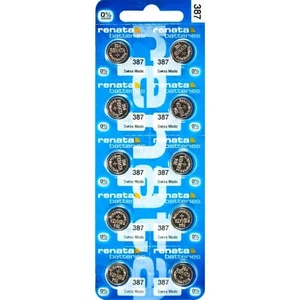 10 x 387S Renata 387S Silver Oxide Watch Batteries, Equals 394 With Spacer Ring - Picture 1 of 2