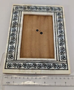 Vintage Picture Frame Mother of Pearl And Wood 6.5x8.5in Accepts Painting 4x6in - Picture 1 of 12