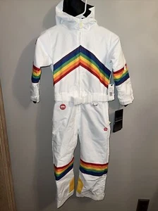 NWT Youth XL Tipsy Elves Sunrise Shredder Snow Ski Suit Pride Rainbow LGBTQ NEW - Picture 1 of 5