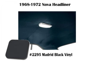 Black Vinyl Headliner for 1968 - 1972 Nova Coupe - Made by TMI Products - Picture 1 of 20