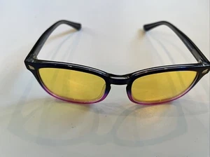 Duco DC5201 Yellow Tinted Black/clear/Purple Frames Sunglasses Designed In Italy - Imagen 1 de 7