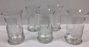 Hand Blown Hand Cut Clipper Ship Toscany Romania Set Of 5 Glasses Beer Glasses - Picture 1 of 6