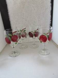 Set Of 4 Franciscan Apple Goblet Wine Water Iced Tea Clear Glass 6" - Picture 1 of 5