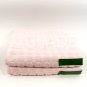 kate Spade 2 Pcs Bath Towel Pink Dot Textured 30" X 56" 100% cotton Oeko Tex - Picture 1 of 6