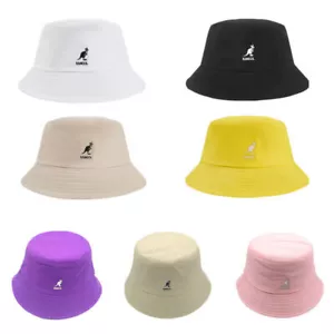 Nuevo Casual Kangol Lavado Cubo Sombrero Hombres Mujeres Algodón Top Plano Sombreros Prendas para la cabeza - Imagen 1 de 8