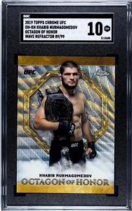 2019 Topps Chrome UFC Khabib Nurmagomedov Octagon of Honor Wave Refractor SGC 10 - Picture 1 of 2