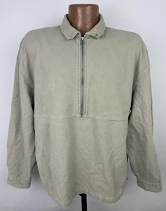 URBAN OUTFITTERS 1/2 Cremallera Pullover Chaqueta L Beige Gamuza Franela Algodón Bolsillos - Imagen 1 de 18