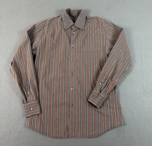 Dolce & Gabbana Shirt Mens 16 Brown Striped Dress Shirt Lightweight Italy - Picture 1 of 9