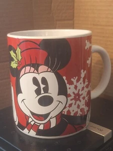DISNEY GALERIE MINNIE MOUSE 5" NAVIDAD INVIERNO COPO DE NIEVE CERÁMICA 28 OZ TAZA TAZA  - Imagen 1 de 5