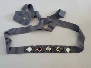 Grey Rhinestone Tie Belt - Picture 1 of 4