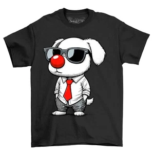 Lustiges T-Shirt Büro Hund Gesicht rote Nase Neuheit Erwachsene & Kinder Comedy Shirt - Bild 1 von 16
