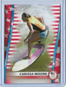 2020 TOPPS OLYMPICS CARISSA MOORE "FLAG" CARD #2 ~ /299 ~ USA SURFING 2021 ~ QTY - Picture 1 of 2