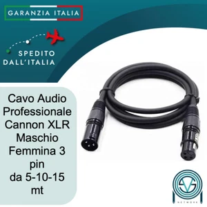 CAVO AUDIO PROFESSIONALE CANNON XLR DA 5 - 10 - 15 metri Microfono Casse Mixer - Imagen 1 de 4