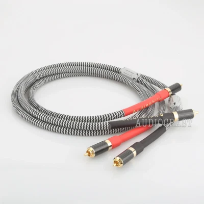 High-End Silver Plated Hi-Fi Analogue RCA Interconnect 2RCA-2RCA Audio Cable - Image 1 of 4