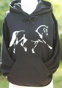 Dressge Horse Art Unisex Erwachsene schwarz Fleece Hoodie Reitsport  - Bild 1 von 1
