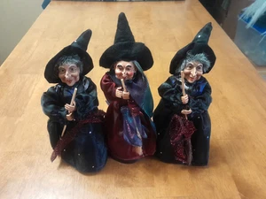 Vintage Lot 3 Studio 33 Witch Cone Figures 9" Halloween Decorations - Picture 1 of 6