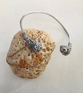 ILIAS LALAOUNIS LIONS HEAD STERLING SILVER 925 OPEN CUFF BRACELET. - Picture 1 of 7