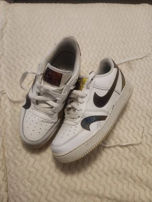 Nike Air Force 1 Low White Trainers Multi Swoosh CZ5890-100 Size 6(39) - Image 1 of 4