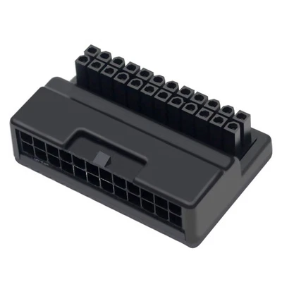 90 Degree ATX 24Pin Female to Male Connector Prolonged Plastic Power Adapter m - Image 1 of 4