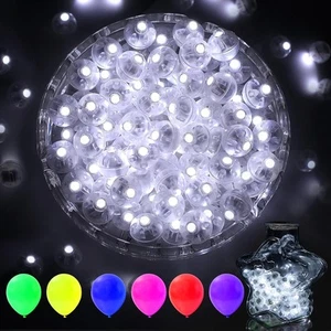 100pcs LED Balloon Lights, Cool White Mini Round Balls 100pcs, - Picture 1 of 6