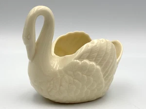Ivory Swan Planter Trinket Container Vintage Porcelain (?) Wedding Ring Holder - Picture 1 of 8