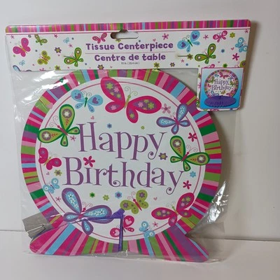 Бабочка центральный элемент розовый фиолетовый соты Happy день рождения вечеринки новый - Изображение 1 из 2