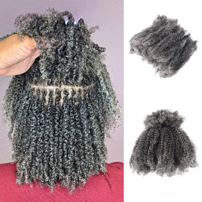 Cabello trenzado afro rizado 100 % cabello humano rizado rizado a granel para rastas Loc Foto 1 de 4