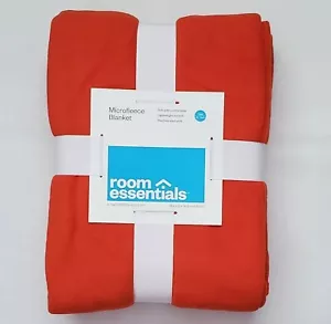 Room Essentials Solid Microfleece Bed Blanket Twin XL 66"×90" Zap Red, New! S26 - Picture 1 of 5
