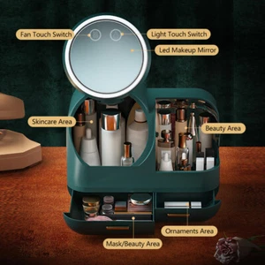 Maquillaje Estuche Cosmético Organizador Cosmético Caja de Almacenamiento con Luz LED Espejo - Imagen 1 de 20