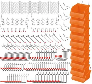 238-Piece Pegboard Hooks Assortment Pegboard Accessories with Pegboard Bins - Picture 1 of 8