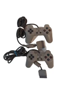 Sony Playstation 1 PS1 Gray Wired Controller Lot of 2 SCPH-1080 OEM TESTED - Picture 1 of 13