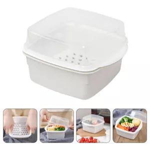 Microwave Vegetable Steamer Box Double Layer Kitchen Steaming Case With Lid - Picture 1 of 12