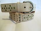 New  FOSSIL Distressed Off White 1 1/2" Leather Ladies SM Belt  999