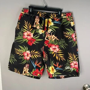 LRG Lifted Research Group Hombres M Pin Up Niña Calavera Estampado Floral Tabla Corta LEER - Imagen 1 de 10