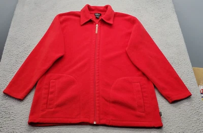 Chaqueta polar NY Jeans para mujer grande roja bolsillos manga larga cuello cremallera completa Foto 1 de 4