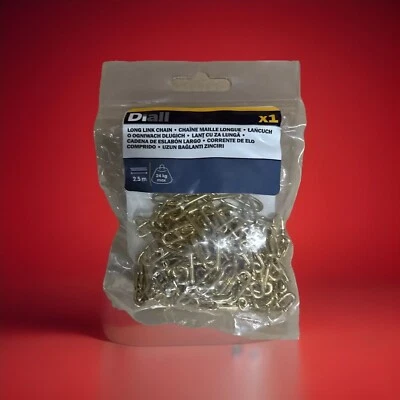 Diall Brass-Plated Brass Welded Signalling Chain, (L)2.5 (Dia)2mm