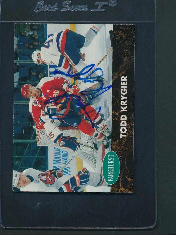 1991/92 Parkhurst #408 Todd Krygier Capitals Signed Auto *D4892 - Image 1 of 1