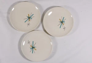 3 Salem NORTH STAR ATOMIC Bread Butter Side Plates Starburst RARE SIZE 5 7/8" - Picture 1 of 5