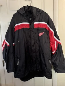 CCM Mens XXL Vintage Detroit Red Wings Fleece Lined Full-Zip Black Hooded Jacket - Picture 1 of 14