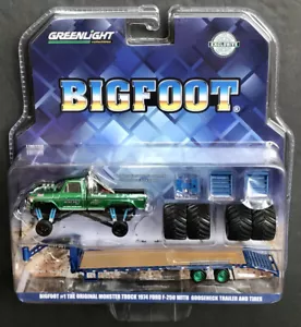 Greenlight Bigfoot #1 Monster Truck 1974 Ford F-250 Gooseneck Trailer 1:64 Chase - Bild 1 von 1