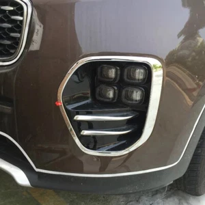 For Kia Sportage 2017-2019 Chrome Front Head Fog light Lamp Cover trim - Picture 1 of 7