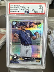 2018 Bowman Chrome Fernando Tatis Jr. #BCP114 REFRACTOR /499 PSA 9 Padres - Picture 1 of 2