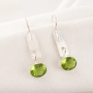 Peridot Gemstone 925 Sterling Silver Earring Handmade jewelry Earring Gift For - Picture 1 of 3