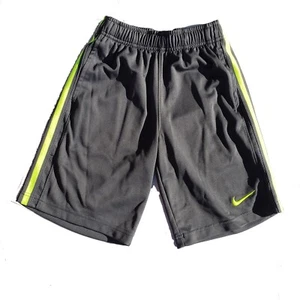 Boys Nike Shorts Size Small Gray Neon Swoosh Gym Athletic - Picture 1 of 5