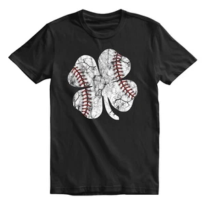 Trébol Béisbol Divertido Día de San Patricio Camiseta Para Hombre y Mujer Camisa Prenda para el torso - Imagen 1 de 9