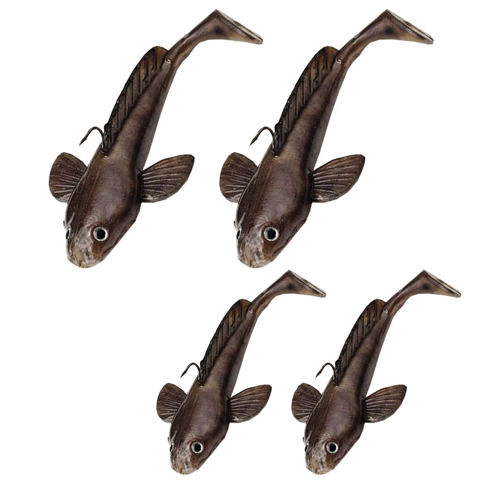4 Grundeln Zander Gummiköder Grundel Imitat Gummifische Schwarzmundgrundel Shads - Bild 1 von 1