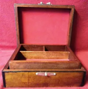 Jewelry Box With Designed Leather Top. - Picture 1 of 12