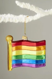 Anthropologie Kurt Adler Pride Flag Hand Blown Class Ornament New Rainbow - Picture 1 of 4